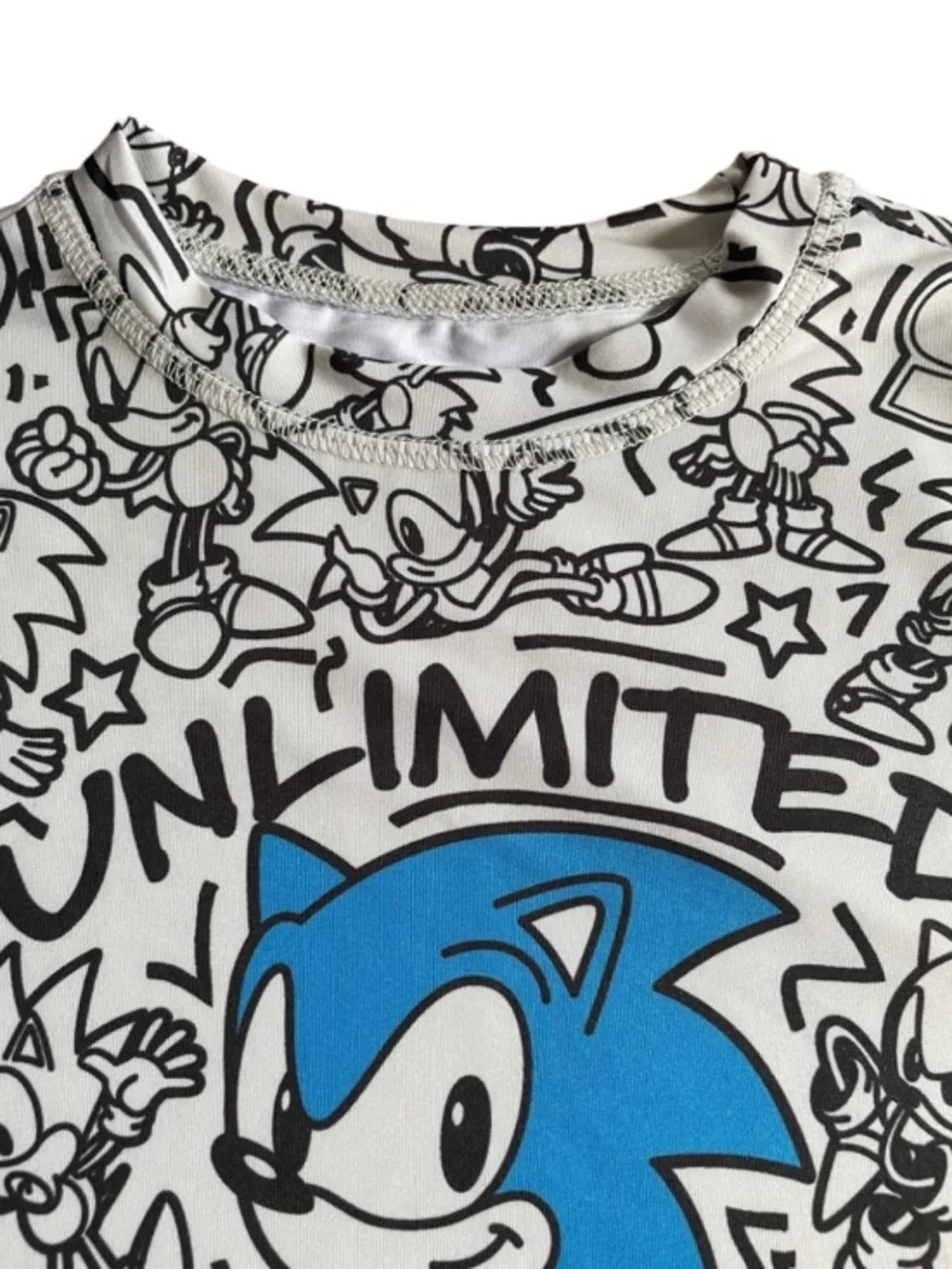 Boys Sz 8 Sonic Rashguard Swim Shirt